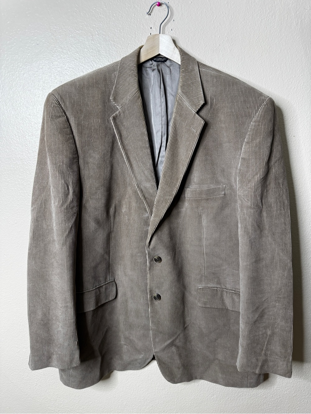Lauren Ralph Lauren Mens 48L Taupe Corduroy Blazer Cotton Sport Coat 2 Button